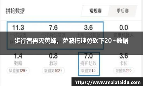 步行者再灭黄蜂，萨波托神勇砍下20+数据